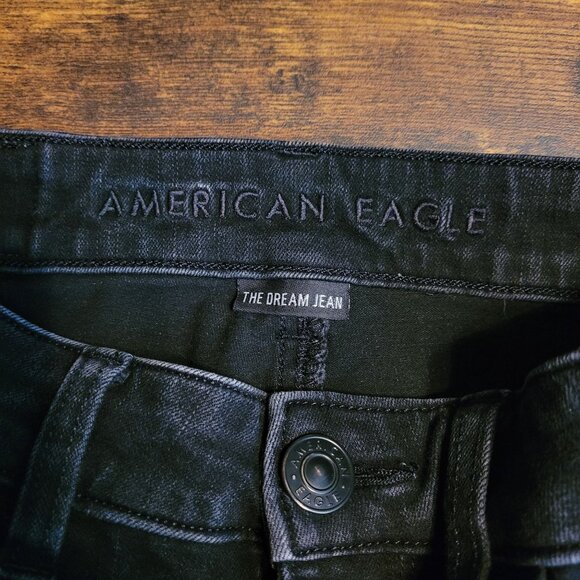 American Eagle Jeans 2 R Dream Jegging Hi Rise Tummy Control Slimming Black Wash - Picture 4 of 13